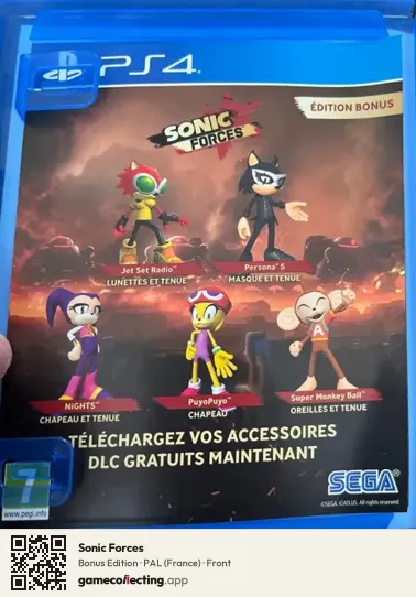 Sonic Forces PlayStation 4, France box front