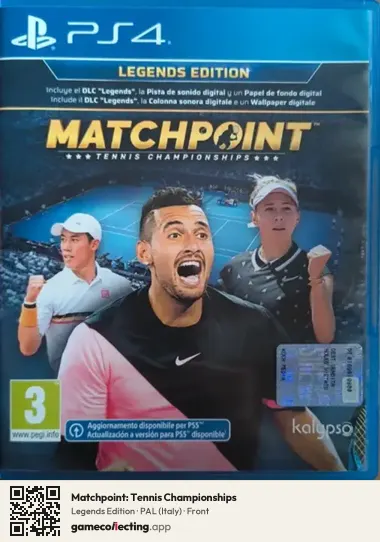 Matchpoint: Tennis Championships PlayStation 4, Italy box front