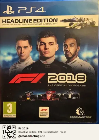 F1 2018 PlayStation 4, Netherlands box front