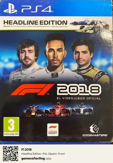 F1 2018 PlayStation 4, Spain box front