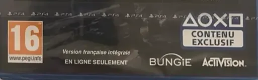 Destiny 2, the PEGI square on its front