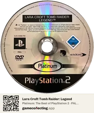 Lara Croft Tomb Raider: Legend PlayStation 2, PAL disc