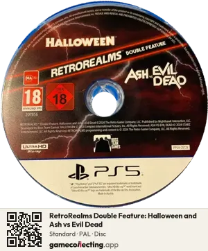 RetroRealms Double Feature: Halloween and Ash vs Evil Dead PlayStation 5, PAL disc