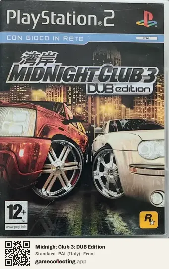 Midnight Club 3: DUB Edition PlayStation 2, Italy box front
