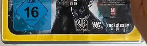 Batman: Arkham Asylum, the USK square on its front