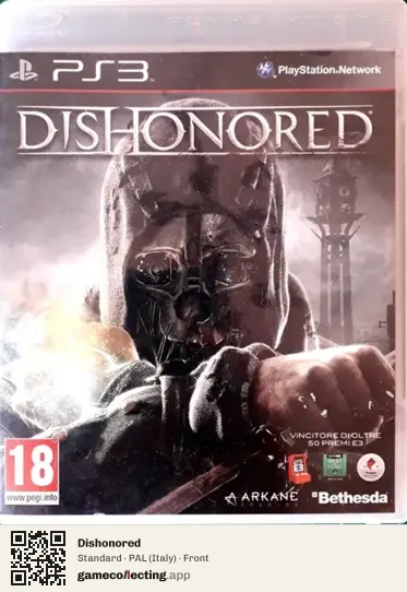 Dishonored PlayStation 3, Italy box front