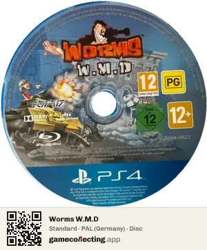 Worms W.M.D PlayStation 4, PAL disc