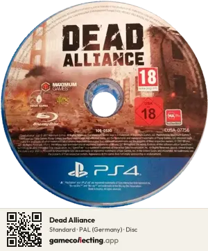 Dead Alliance PlayStation 4, PAL disc
