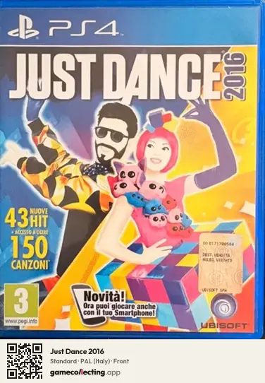 Just Dance 2016 PlayStation 4, Italy box front