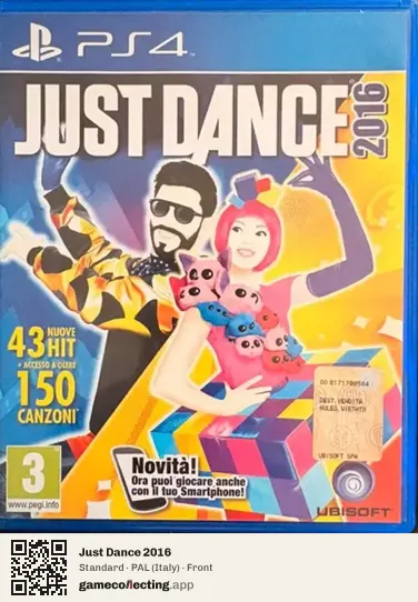 Just Dance 2016 PlayStation 4, Italy box front