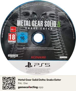 Metal Gear Solid Delta: Snake Eater PlayStation 5, PAL disc