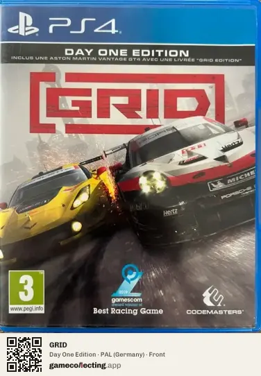 GRID PlayStation 4, Germany box front
