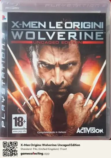 X-Men Origins: Wolverine: Uncaged Edition PlayStation 3, United Kingdom box front