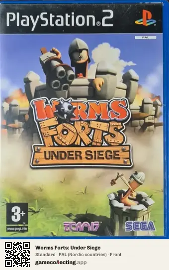 Worms Forts: Under Siege PlayStation 2, Nordic countries box front