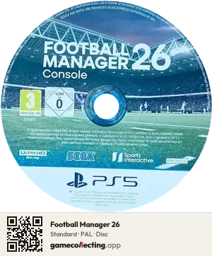Football Manager 26 PlayStation 5, PAL disc