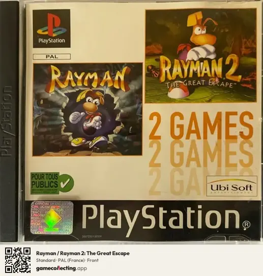 Rayman / Rayman 2: The Great Escape PlayStation, France box front