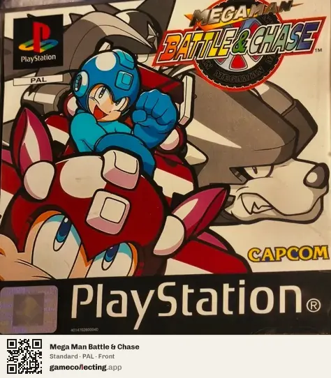 Mega Man Battle & Chase PlayStation, PAL box front