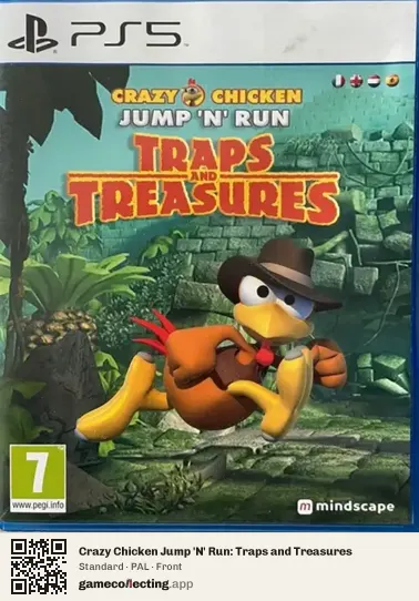 Crazy Chicken Jump 'N' Run: Traps and Treasures PlayStation 5, PAL box front
