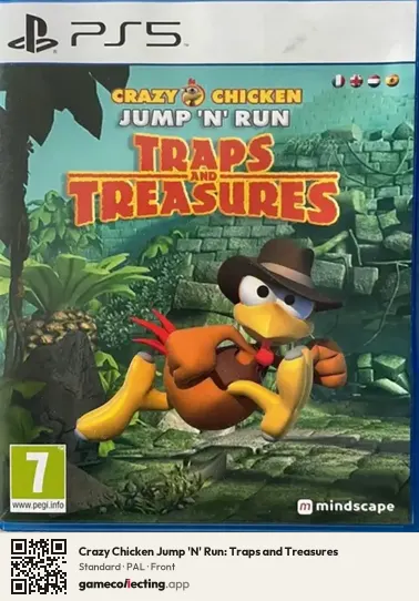 Crazy Chicken Jump 'N' Run: Traps and Treasures PlayStation 5, PAL box front
