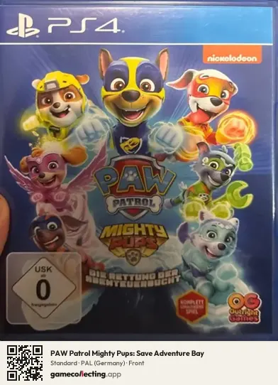 PAW Patrol Mighty Pups: Save Adventure Bay PlayStation 4, Germany box front