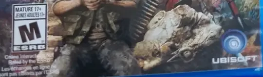 Far Cry 4, the ESRB box on its front