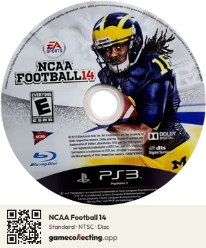 NCAA Football 14 PlayStation 3, NTSC disc