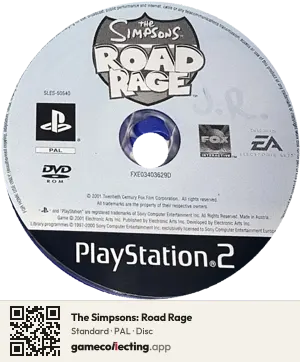 The Simpsons: Road Rage PlayStation 2, PAL disc