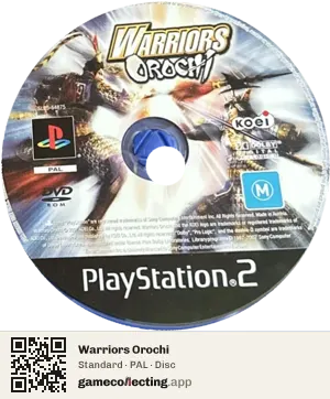 Warriors Orochi PlayStation 2, PAL disc