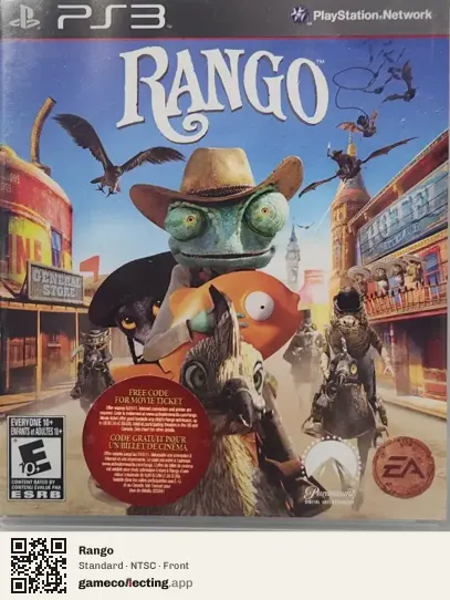 Rango PlayStation 3, NTSC box front