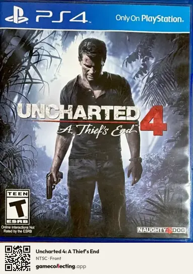 Uncharted 4: A Thief's End PlayStation 4, NTSC box front