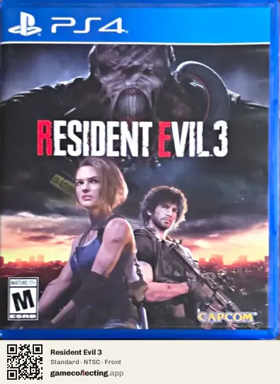 Resident Evil 3 PlayStation 4, NTSC box front