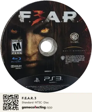 F.E.A.R. 3 PlayStation 3, NTSC disc