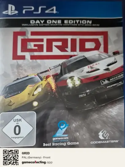 GRID PlayStation 4, Germany box front