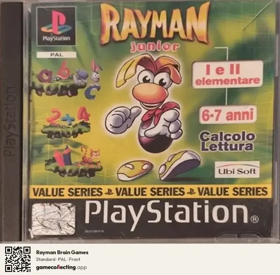 Rayman Brain Games PlayStation, PAL box front