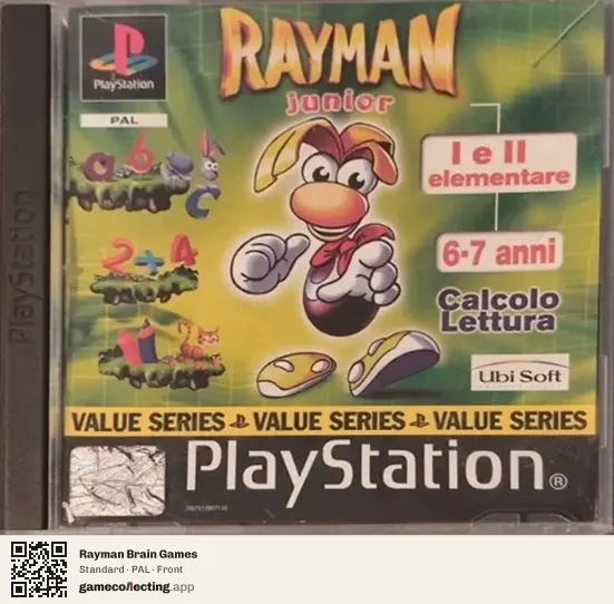 Rayman Brain Games PlayStation, PAL box front