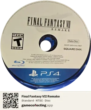 Final Fantasy VII Remake PlayStation 4, NTSC disc