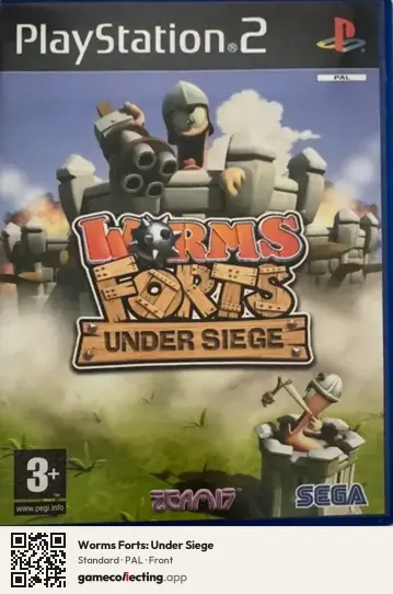 Worms Forts: Under Siege PlayStation 2, PAL box front