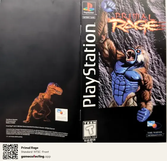 Primal Rage PlayStation, NTSC box front