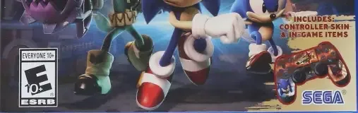 Sonic Forces, the ESRB box on its front