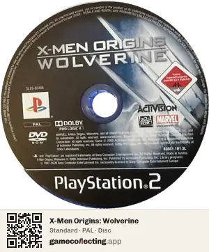 X-Men Origins: Wolverine PlayStation 2, PAL disc
