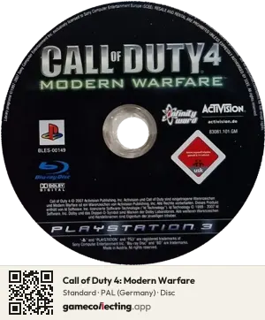 Call of Duty 4: Modern Warfare PlayStation 3, PAL disc