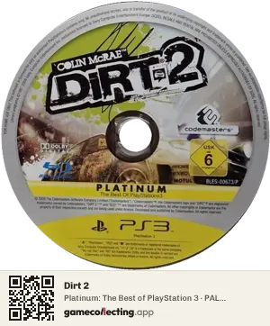 Dirt 2 PlayStation 3, PAL disc