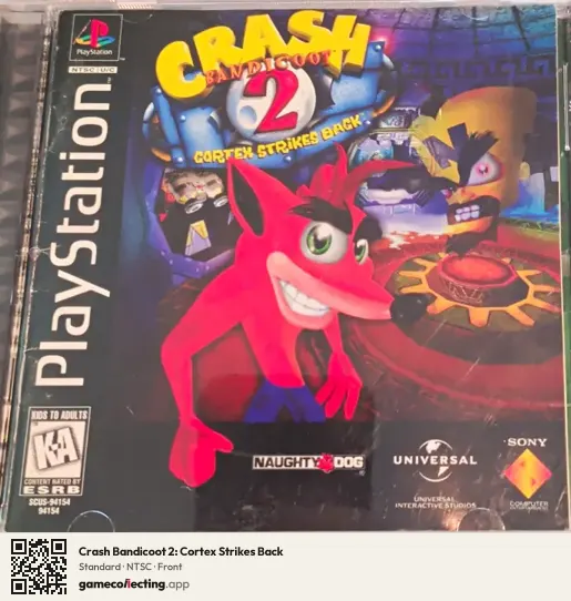 Crash Bandicoot 2: Cortex Strikes Back PlayStation, NTSC box front