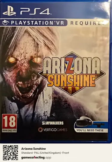 Arizona Sunshine PlayStation 4, United Kingdom box front