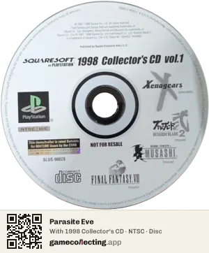 Parasite Eve PlayStation, NTSC disc