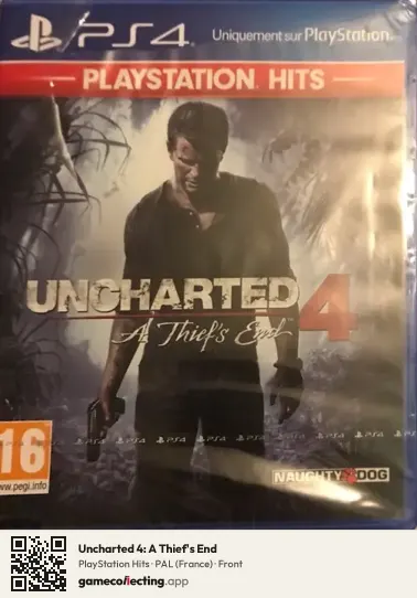 Uncharted 4: A Thief's End PlayStation 4, France box front