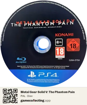 Metal Gear Solid V: The Phantom Pain PlayStation 4, PAL disc