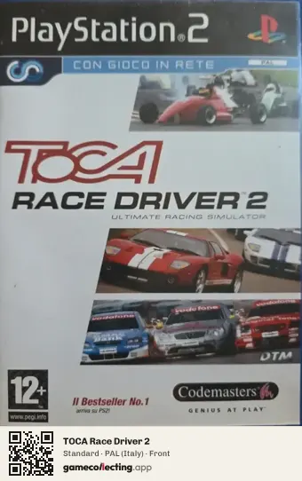 TOCA Race Driver 2 PlayStation 2, Italy box front
