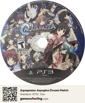 Aquapazza: Aquaplus Dream Match PlayStation 3, NTSC disc