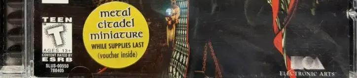 Warhammer: Dark Omen, the ESRB box on its front